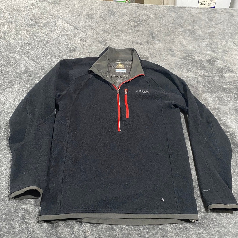 Columbia Titanium Omni-Heat Fleece Quarter Zip Pullover Black Mens Medium